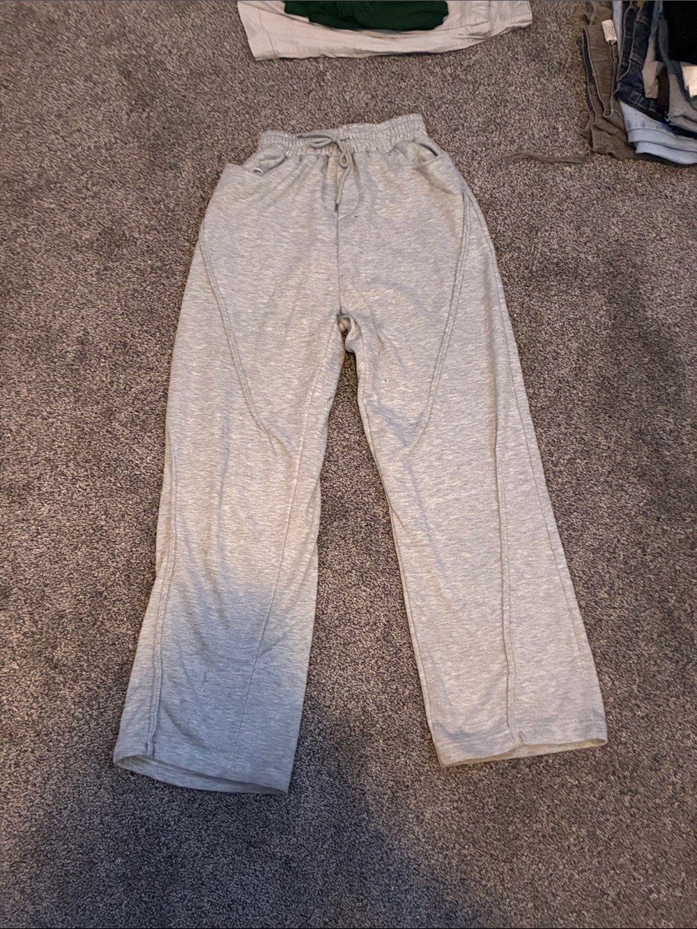 Super Baggy Light Gray Drawstring Lounge Pants